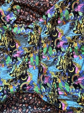 Nooworks Multi-Color Unicorn Print Dress on Black